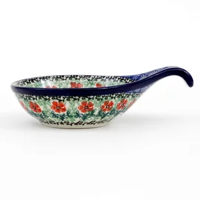 Kokilka ceramiczna 174 <br>1916X Czerwone kwiatuszki